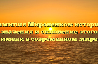 Фамилия Мироненков: история, значения и склонение этого имени в современном мире