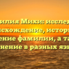 Фамилия Михи: исследуем происхождение, историю и значение фамилии, а также склонение в разных языках