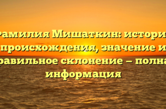 Фамилия Мишаткин: история происхождения, значение и правильное склонение — полная информация