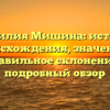 Фамилия Мишина: история происхождения, значение и правильное склонение – подробный обзор