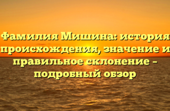 Фамилия Мишина: история происхождения, значение и правильное склонение – подробный обзор