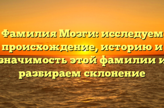 Фамилия Мозги: исследуем происхождение, историю и значимость этой фамилии и разбираем склонение