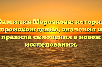 Фамилия Морозкова: история происхождения, значения и правила склонения в новом исследовании.