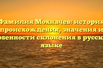 Фамилия Мохначев: история происхождения, значения и особенности склонения в русском языке