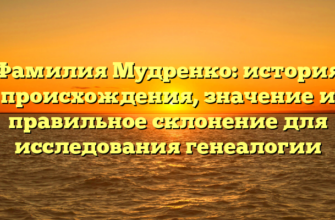 Фамилия Мудренко: история происхождения, значение и правильное склонение для исследования генеалогии