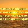 Фамилия Мулине: происхождение, история и значение – все, что нужно знать! И узнаем о склонении фамилии