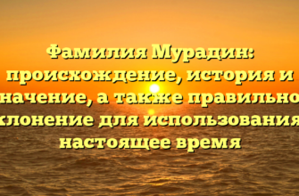 Фамилия Мурадин: происхождение, история и значение, а также правильное склонение для использования в настоящее время