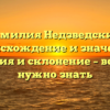 Фамилия Недзведский: происхождение и значение, история и склонение – всё, что нужно знать