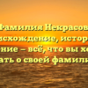 Фамилия Некрасов: происхождение, история и значение — всё, что вы хотели знать о своей фамилии!