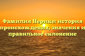 Фамилия Нерике: история происхождения, значения и правильное склонение