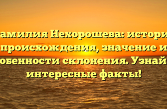 Фамилия Нехорошева: история происхождения, значение и особенности склонения. Узнайте интересные факты!