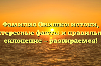 Фамилия Онишко: истоки, интересные факты и правильное склонение — разбираемся!