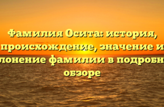 Фамилия Осита: история, происхождение, значение и склонение фамилии в подробном обзоре