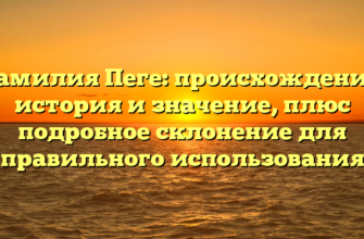 Фамилия Пеге: происхождение, история и значение, плюс подробное склонение для правильного использования