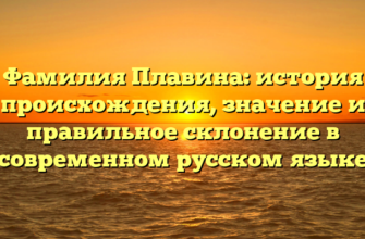 Фамилия Плавина: история происхождения, значение и правильное склонение в современном русском языке