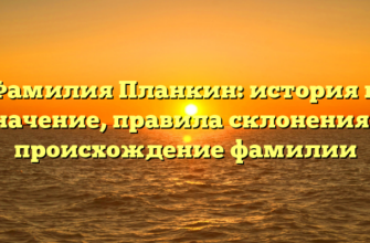 Фамилия Планкин: история и значение, правила склонения и происхождение фамилии