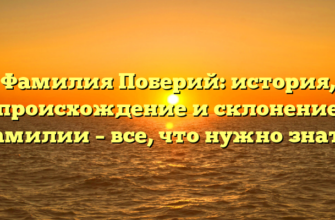 Фамилия Поберий: история, происхождение и склонение фамилии – все, что нужно знать!