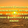 Фамилия Полынкин: происхождение, история и значение — все, что нужно знать + склонение фамилии в русском языке