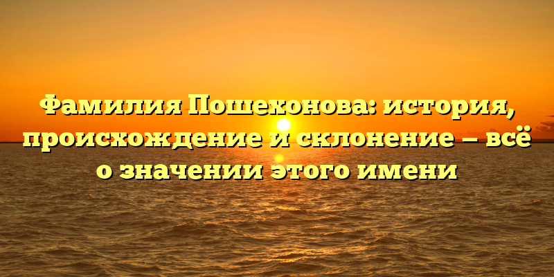 Фамилия Пошехонова: история, происхождение и склонение — всё о значении этого имени