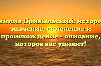 Фамилия Прибыльский: история и значение, склонение и происхождение – описание, которое вас удивит!