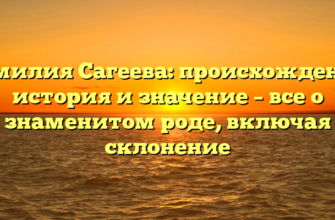 Фамилия Сагеева: происхождение, история и значение – все о знаменитом роде, включая склонение