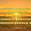 Фамилия Садердинов: происхождение, история и значение фамилии. Раскрытие склонения фамилии в современном русском языке