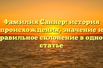 Фамилия Саннер: история происхождения, значение и правильное склонение в одной статье