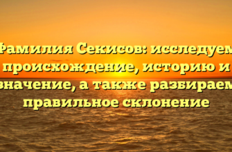 Фамилия Секисов: исследуем происхождение, историю и значение, а также разбираем правильное склонение