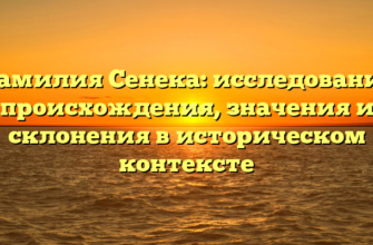 Фамилия Сенека: исследование происхождения, значения и склонения в историческом контексте