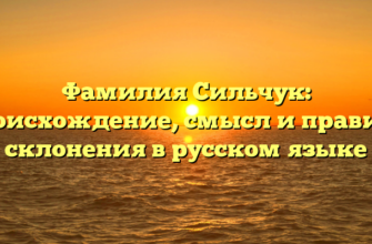 Фамилия Сильчук: происхождение, смысл и правила склонения в русском языке