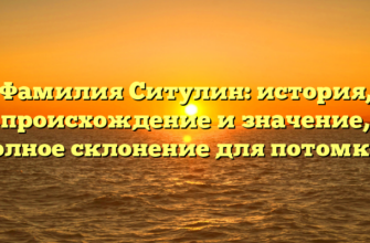 Фамилия Ситулин: история, происхождение и значение, полное склонение для потомков