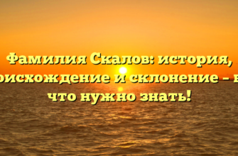 Фамилия Скалов: история, происхождение и склонение – всё, что нужно знать!