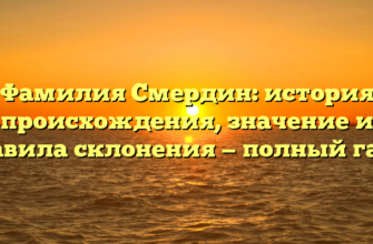 Фамилия Смердин: история происхождения, значение и правила склонения — полный гайд