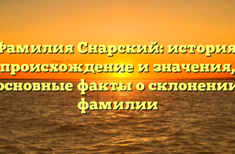 Фамилия Снарский: история, происхождение и значения, основные факты о склонении фамилии