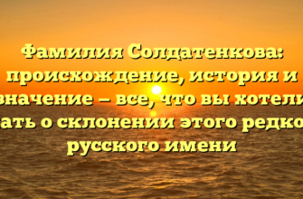 Фамилия Солдатенкова: происхождение, история и значение — все, что вы хотели знать о склонении этого редкого русского имени