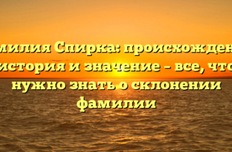 Фамилия Спирка: происхождение, история и значение – все, что нужно знать о склонении фамилии