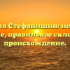 Фамилия Стефанишин: история и значение, правильное склонение и происхождение.