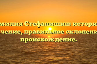 Фамилия Стефанишин: история и значение, правильное склонение и происхождение.