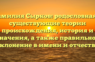 Фамилия Сырков: родословная и существующие теории происхождения, история и значения, а также правильное склонение в имени и отчестве