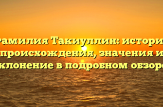 Фамилия Такиуллин: история происхождения, значения и склонение в подробном обзоре.