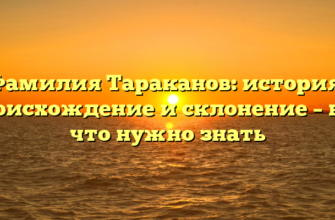 Фамилия Тараканов: история, происхождение и склонение – все, что нужно знать