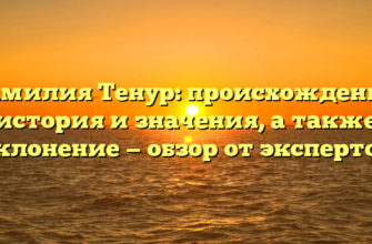 Фамилия Тенур: происхождение, история и значения, а также склонение — обзор от экспертов