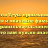 Фамилия Теук: происхождение, история и значение фамилии, а также правильное склонение – всё, что вам нужно знать