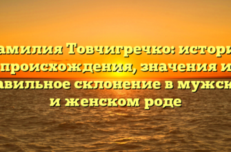 Фамилия Товчигречко: история происхождения, значения и правильное склонение в мужском и женском роде