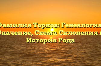 Фамилия Торков: Генеалогия, Значение, Схема Склонения и История Рода