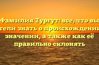 Фамилия Тургут: все, что вы хотели знать о происхождении и значении, а также как её правильно склонять