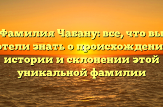 Фамилия Чабану: все, что вы хотели знать о происхождении, истории и склонении этой уникальной фамилии