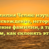 Фамилия Челяк: изучаем происхождение, историю и значение фамилии, а также узнаем, как склонять это имя