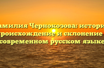 Фамилия Чернокозова: история, происхождение и склонение в современном русском языке