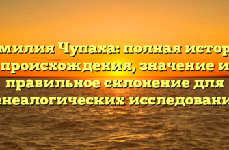 Фамилия Чупаха: полная история происхождения, значение и правильное склонение для генеалогических исследований